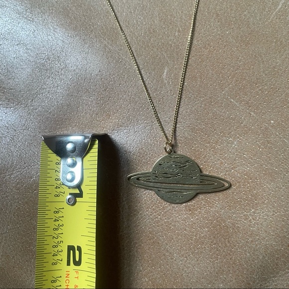 Brass 🪐 Saturn necklace - Picture 3 of 5